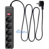 Akyga Power strip AK-SP-06B 2m Black
