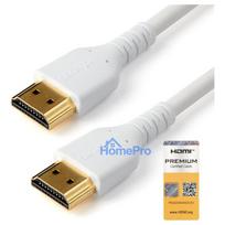 StarTech RHDMM2MPW HDMI Kabel (4K 60Hz, 2m, High Speed, HDMI 2.0, TPE- Kabel, mit Ethernet, robust, Aramidfaser) weiß