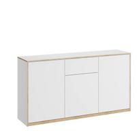 Komoda Mebelbos Complex 3d1s, 165,9x40x88,5 cm, balta/ruda