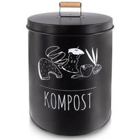 Virtuvinis komposteris su anglies filtru metalinis juodas Orion Black 8 l