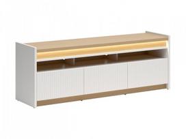 TV staliukas su LED apšvietimu Luwia, 154.5x40x55.5, šviesiai pilkas/rudas