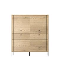 Knygų lentyna Mebelbos Cross Line 4d, 123,4x40x135,2 cm, ruda