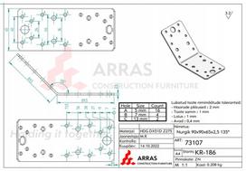 Kampas jungiamasis Klr 3 135° 90x90x65x2,5