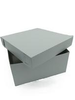 Baltas kartoninis torto ir pyrago dėžutės rinkinys 20x20x10 cm