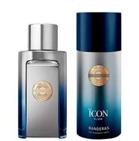 Rinkinys Antonio Banderas Banderas The Icon Elixir vyrams: kvapusis vanduo EDP, 100 ml + purškiamas dezodorantas, 150 ml