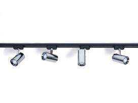 "Steka Ductus" chromuotas LED bėginis šviestuvas GU10 x4 + šynos 2 m - Juodas