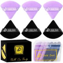 Makiažo kempinė veidui Veliūrinė Powder Puff Gold Dust Juoda Violetinė 6 vnt.