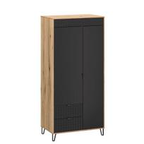 Spinta Mebelbos Bellano 2d2s, 93,9x56x200 cm, juoda/ruda
