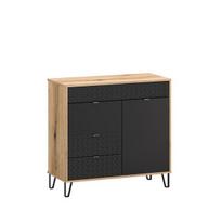Komoda Mebelbos Bellano 2d2s, 93,9x42x90 cm, ruda/juoda
