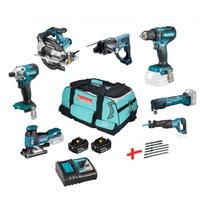 Akumuliatorinių įrankių komplektas Makita DLX7021TX1, 18V, 2x5.0Ah
