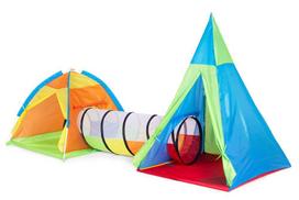 Prekė su pažeista pakuote. Vaikiška palapinė su tuneliu I-Play Igloo Tipi, 320 cm x 120 cm