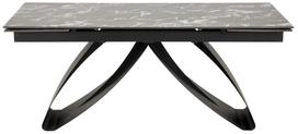 Stalas išskleidžiamas Hilario, juoda sp./marmuro sp., 180 - 260 cm x 90 cm x 75 cm