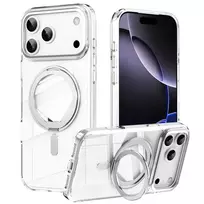 marka niezdefiniowana Magnetic Case with Rotating Stand iPhone 18 Pro Max / 17 Pro Max TPU Acrylic MagSafe - White