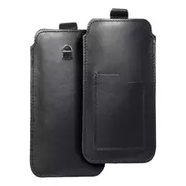 OEM ROYAL - Leather universal belt pocket / black - Size 2XL+tall - SAMSUNG S21 ULTRA / HUAWEI P Smart 2021 / XIAOMI Redmi 12 / OPPO A98 5G