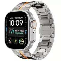 Tech-Protect STAINLESS APPLE WATCH 8 / 9 / 10 / 11 / 12 / SE / ULTRA (44 / 45 / 46 / 49 MM) TITANIUM/ORANGE