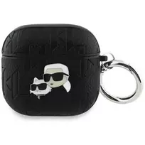 Karl Lagerfeld Karl  AND  Choupette Head Monogram AirPods 4 Case, black