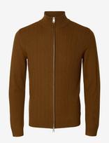 Selected - Slmtray Merino Brushed Struc Zip Noos - Megztinis - Ruda