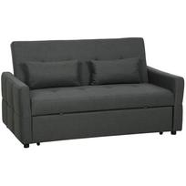 Sofa-lova su ištraukiamu mechanizmu ir reguliuojamu atlošu, tamsiai pilka, 160 x 85 x 85 cm