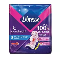 Paketai LIBRESSE GOODNIGHT ULTRA LARGE+, 8 vnt.