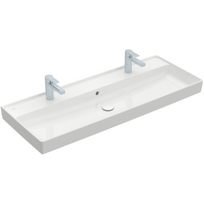 Dvigubas praustuvas Villeroy & Boch Collaro 1200x470 mm, su 2 skylėmis maišytuvams (White Alpin)