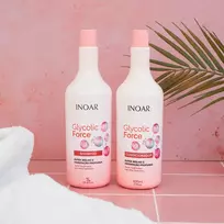 INOAR Glycolic Force Duo Kit - šampūno ir kondicionieriaus rinkinys porėtam plaukui 1000+800ml