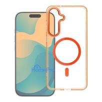 Case for Samsung A37 Frame Clear Hybrid Mag Cover compatible with MagSafe hermes orange