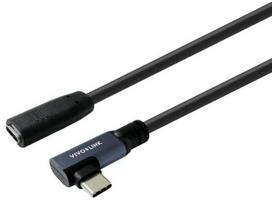 Kabelis Vivolink PROUSBCMF1.5A USB Type-C Female (moteriška), USB Type-C Male (vyriška), 1.5 m, juoda sp.