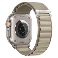 Dirželis Tech-Protect Nylon Pro Apple Watch 8 / 9 / 10 / 11 / 12 / SE / Ultra (44 / 45 / 46 / 49 mm), titano / alyvuogių
