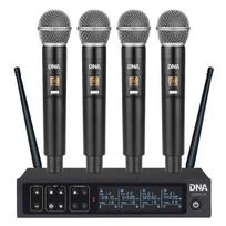 4-IŲ RANKINIŲ BEVIELIŲ MIKROFONŲ SISTEMA DNA QMIC4 UHF 518-542 MHz