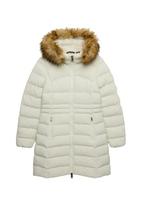 Superdry & Co Žieminis paltas 'FUJI' tamsi smėlio / balta