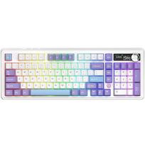 Ajazz Klawiatura mechaniczna bezprzewodowa Ajazz AK980 V2 Gift Switch V2 Purple White Blue z ekranem AK980-V2-G-PWB