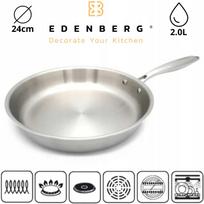 Tradicinė keptuvė Edenberg nerūdijantis plienas 24 cm 2,0 l