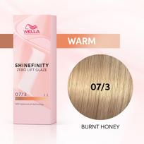 Wella SHINEFINITY Zero Lift Glaze - Geliniai plaukų dažai, 60 ml – 07/3