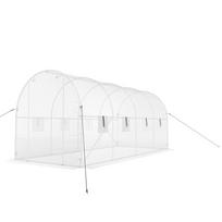 Tunelinis šiltnamis su PE danga, žalias/baltas, 457,2 × 213,4 × 213,4 cm
