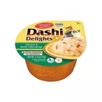 CIAO Dashi delight plėšyta vištiena su Bonito dribsniais šilkiniame sultinyje, 70g.