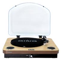 Patefonas 2x5W RMS su Bluetooth / USB / SD / FM radiju, medžio spalvos