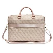 Guess PU 4G Stripe Metal Logo kompiuterio krepšys 16" rožinis