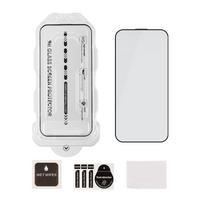 OBAL:ME 5D stiklinė ekrano apsauga su aplikatoriumi, skirta Apple iPhone 15/16, juoda