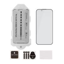 OBAL:ME Privacy 5D stiklinė ekrano apsauga su aplikatoriumi, skirta Apple iPhone 13/13 Pro/14/16e/17e, juoda