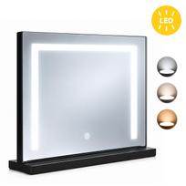 LED kosmetinis veidrodis 50×40 cm su apšvietimu, 3 spalvų režimai, juodas ModernHome