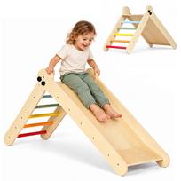 Medinė žaidimų aikštelė vaikams, Montessori laipiojimo rinkinys su kopėčiomis ir rampa HENRY ECOTOYS
