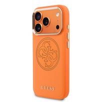 Guess PU Perforated 4G Logo MagSafe dėklas skirtas iPhone 17 Pro Max oranžinės spalvos