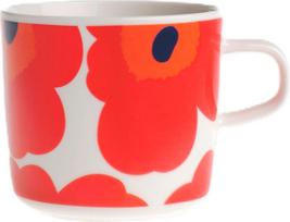 Marimekko Puodelis Unikko 200 ml, baltas ir raudonas