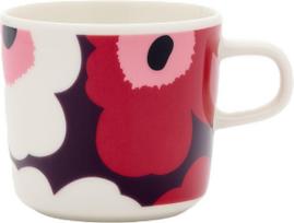 Marimekko Puodelis Unikko 200 ml, baltas ir violetinis