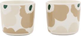 Marimekko Puodeliai be ąselės Unikko 200 ml, baltai smėlio spalvos, 2 vnt.