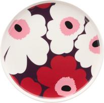 Marimekko Pusryčių lėkštė Unikko 20 cm, balta-violetinė
