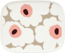 Marimekko Užkandžių lėkštė Unikko 15 x 12 cm, smėlio ir rausvos spalvos