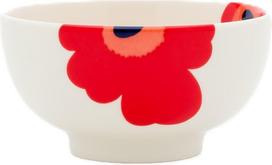Marimekko Ryžių dubenėlis Unikko 300 ml, baltai raudonas