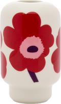 Marimekko Vaza Unikko 14 cm, balta-raudona, akmens masės