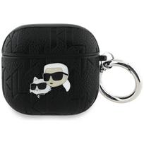 Karl Lagerfeld Monogram Karl & Choupette dėklas AirPods 4 juodos spalvos